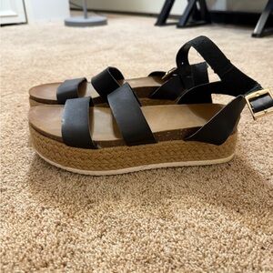 Elegant Black Platform Sandals